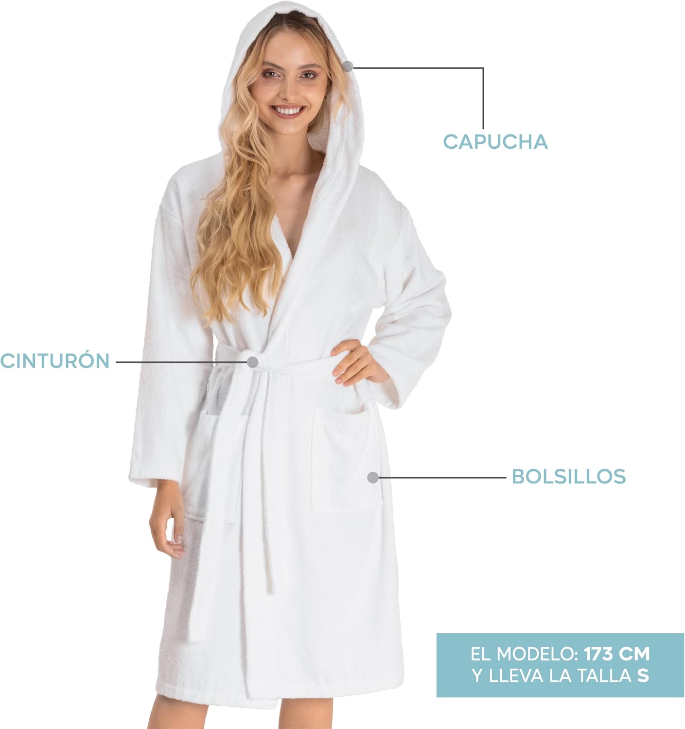 Detalle de Twinzen Bata Mujer 350 gsm algodón 100%
