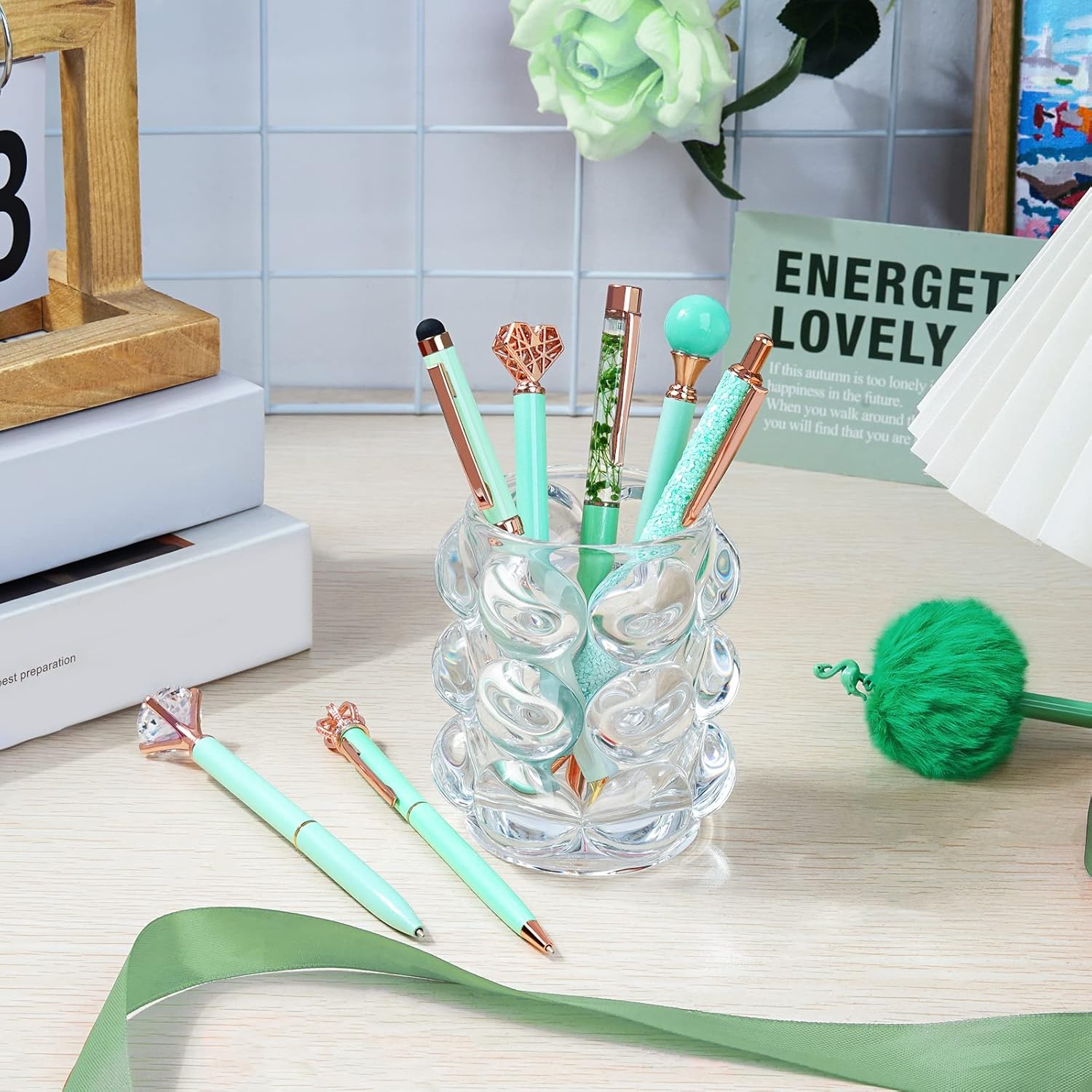 Thumbnail 3 de WEMATE 8Pcs Green Ballpoint Pens Set – Chic, Everyday Writing Gifts for Women
