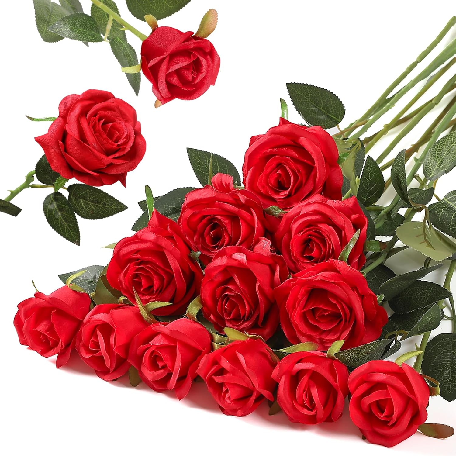 Hawesome 12PCS Artificial Roses Bouquet for Wedding ⌘
