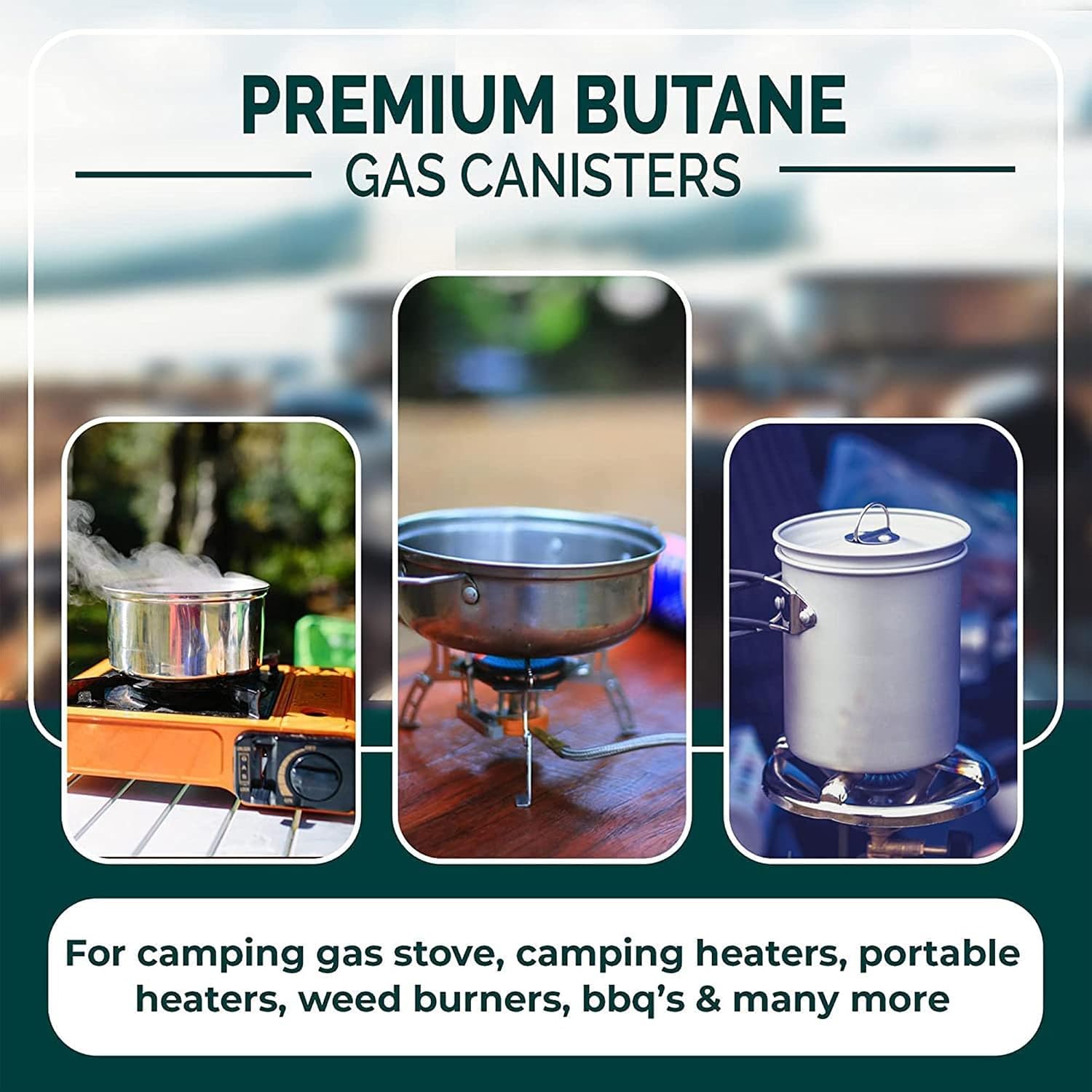 Thumbnail 3 de Green Haven Camping Gas | EN417 Butane Canisters (8 Pack) for Outdoor Cooking