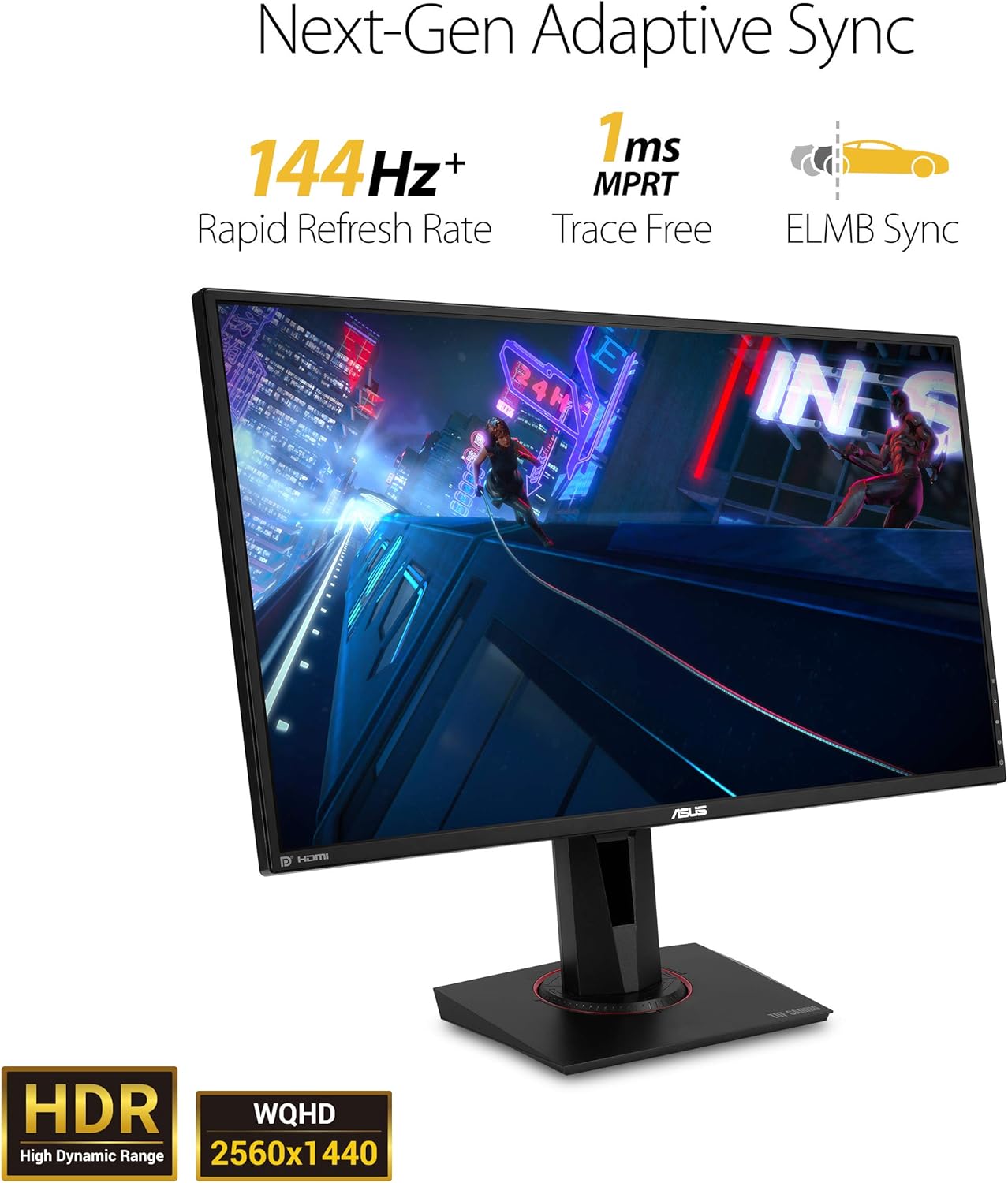 Detalle de ASUS TUF Gaming VG27AQ: 27" 2K HDR IPS Monitor for Smooth, Immersive Play