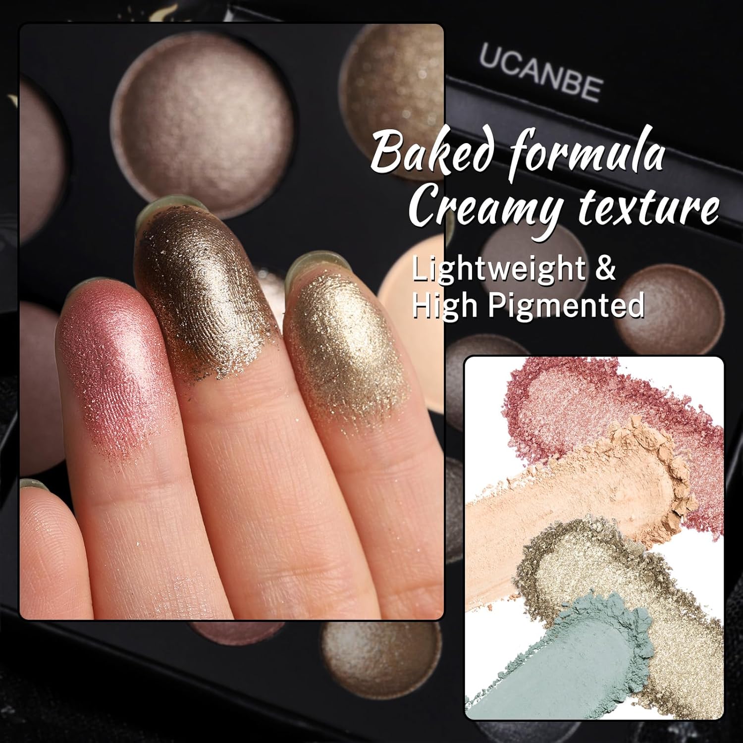 Thumbnail 3 de UCANBE Fards à Paupières Uniques Cuits – Palette 16 couleurs nude, mats et métalliques