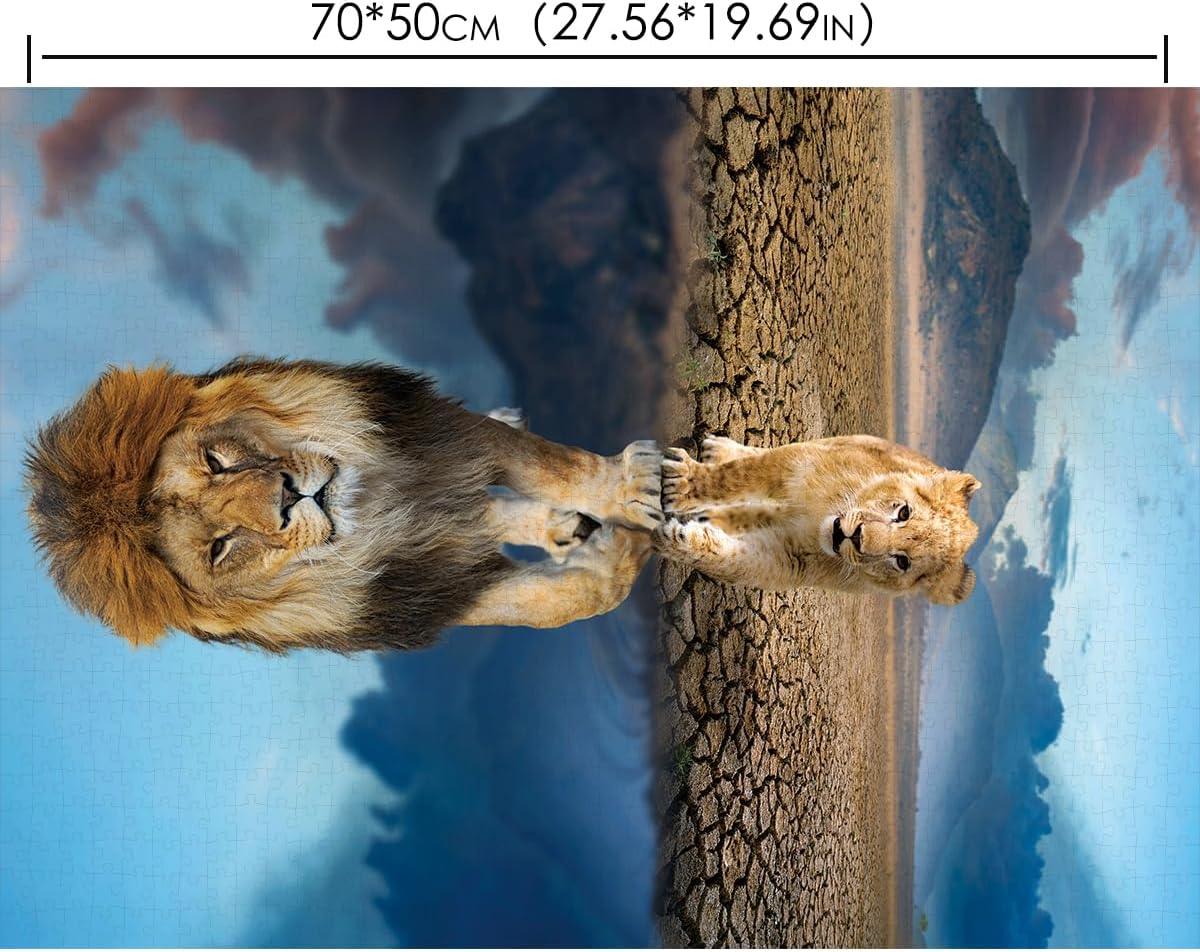 Thumbnail 6 de HUADADA Löwe im Spiegelbild Puzzle 1000 Teile