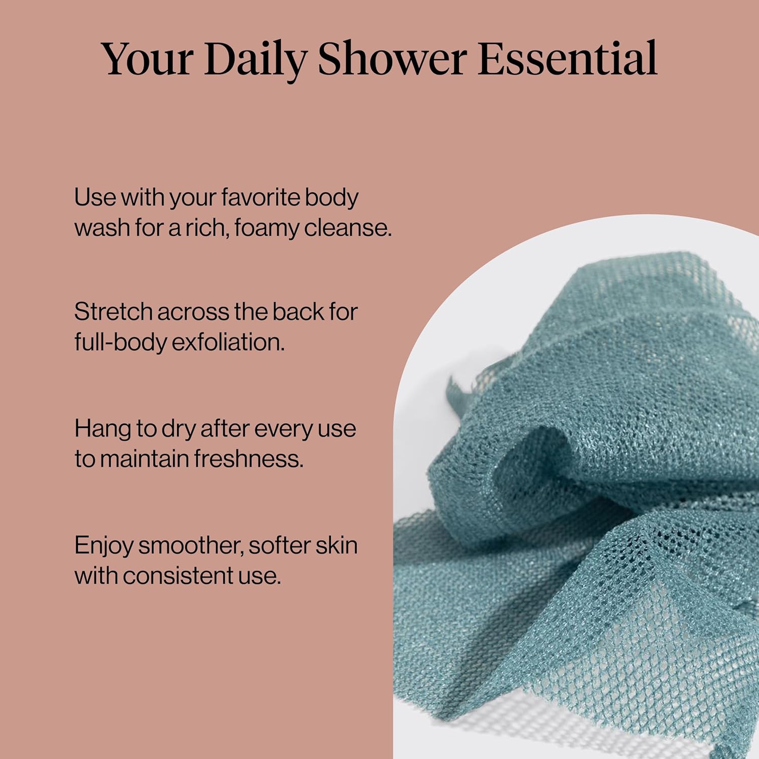 Detalle de Kitsch African Net Sponge 3pcs – Exfoliating Body Scrubber for Daily Cleansing