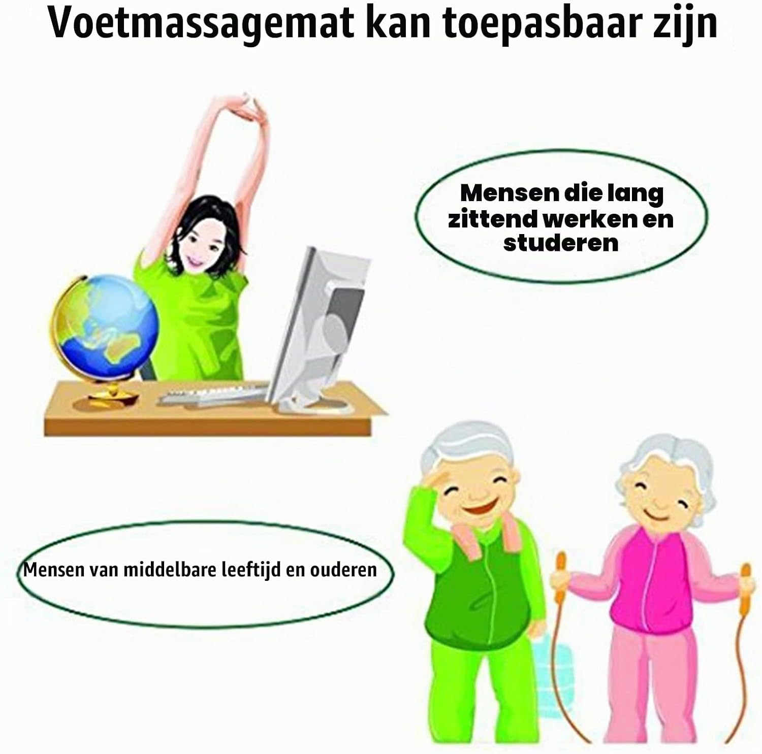 Detalle de Brrnoo voetreflexologiemat met imitatiekiezels, opvouwbaar