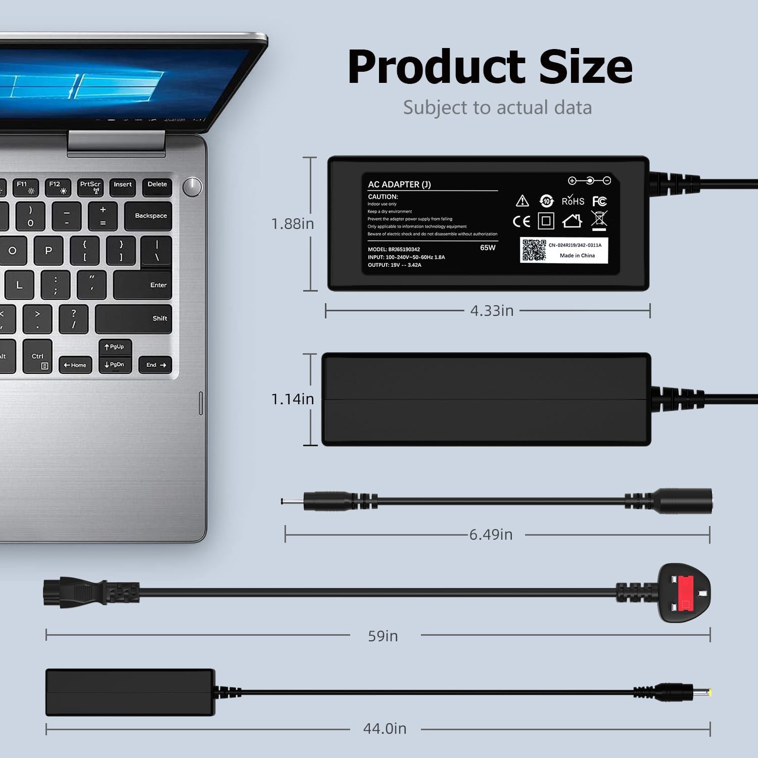 Thumbnail 6 de VUOHOEG 19V Power Supply for Acer Monitors (S202HL, S271HL, R240HY, and more)