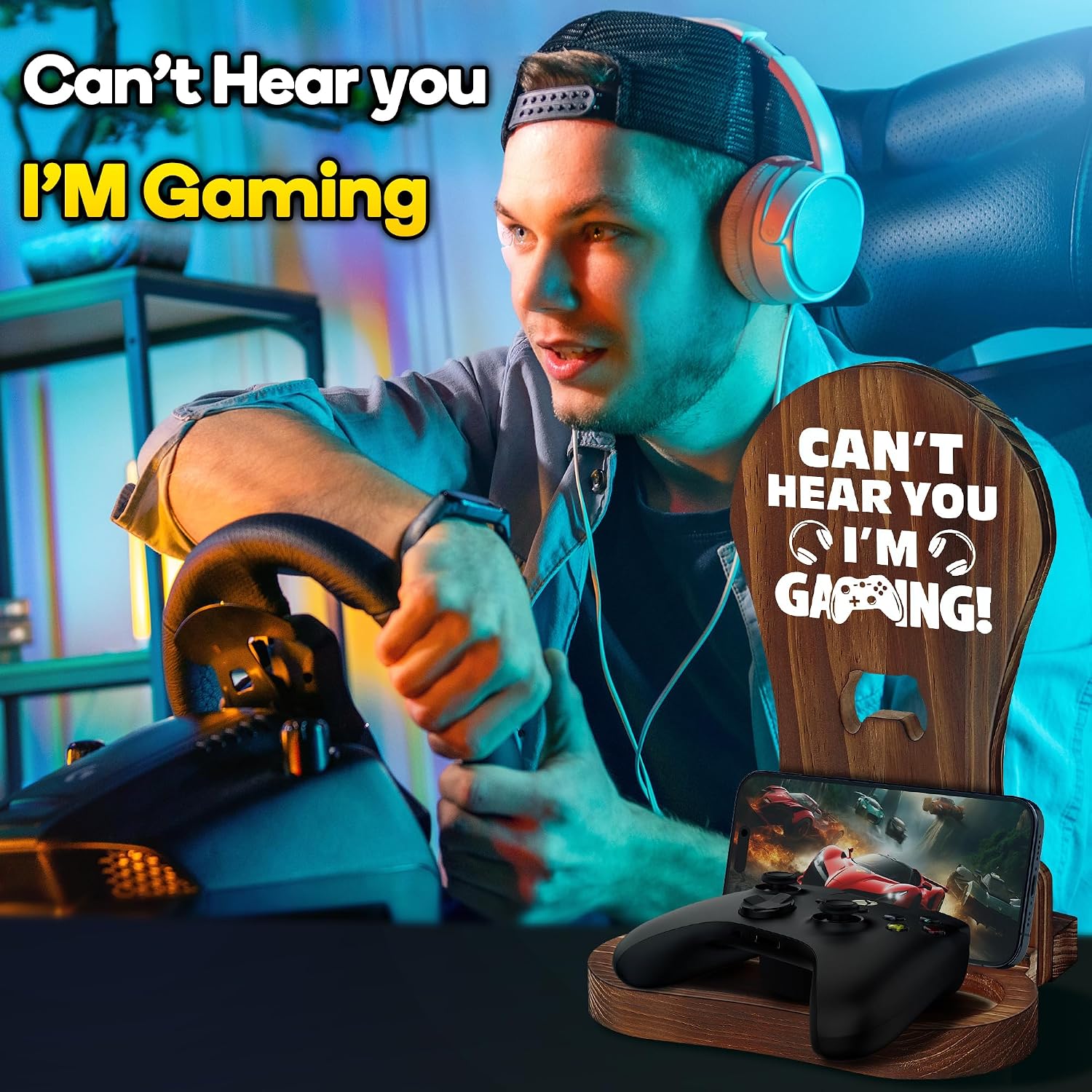 Detalle 2 de Slothoem Wooden Headset Stand for Gamers