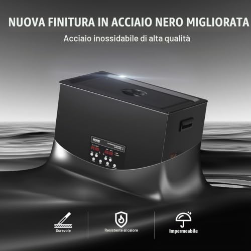 Detalle de VEVOR Pulitore ad Ultrasuoni 30L: pulizia potente, degasaggio e riscaldamento integrato