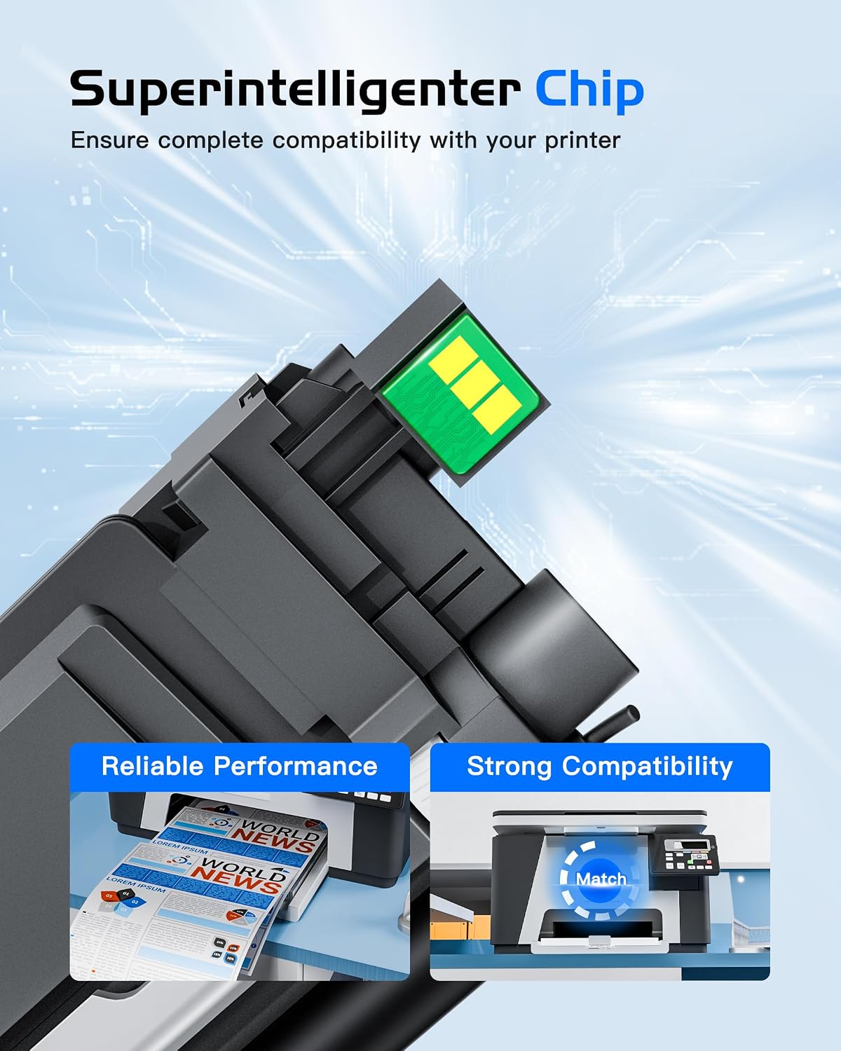 Detalle 2 de Cartouches de toner TN247/TN-243CMYK compatibles pour Brother (5-Pack) — pour L3550CDW, L3750CDW, L3770CDW, HL et MFC