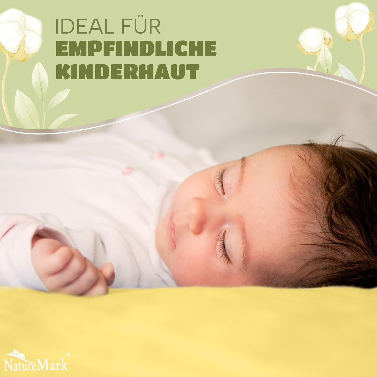 Detalle de NatureMark Spannbettlaken 70x140 cm – 2er Set aus 100% Baumwoll-Jersey, Gelb