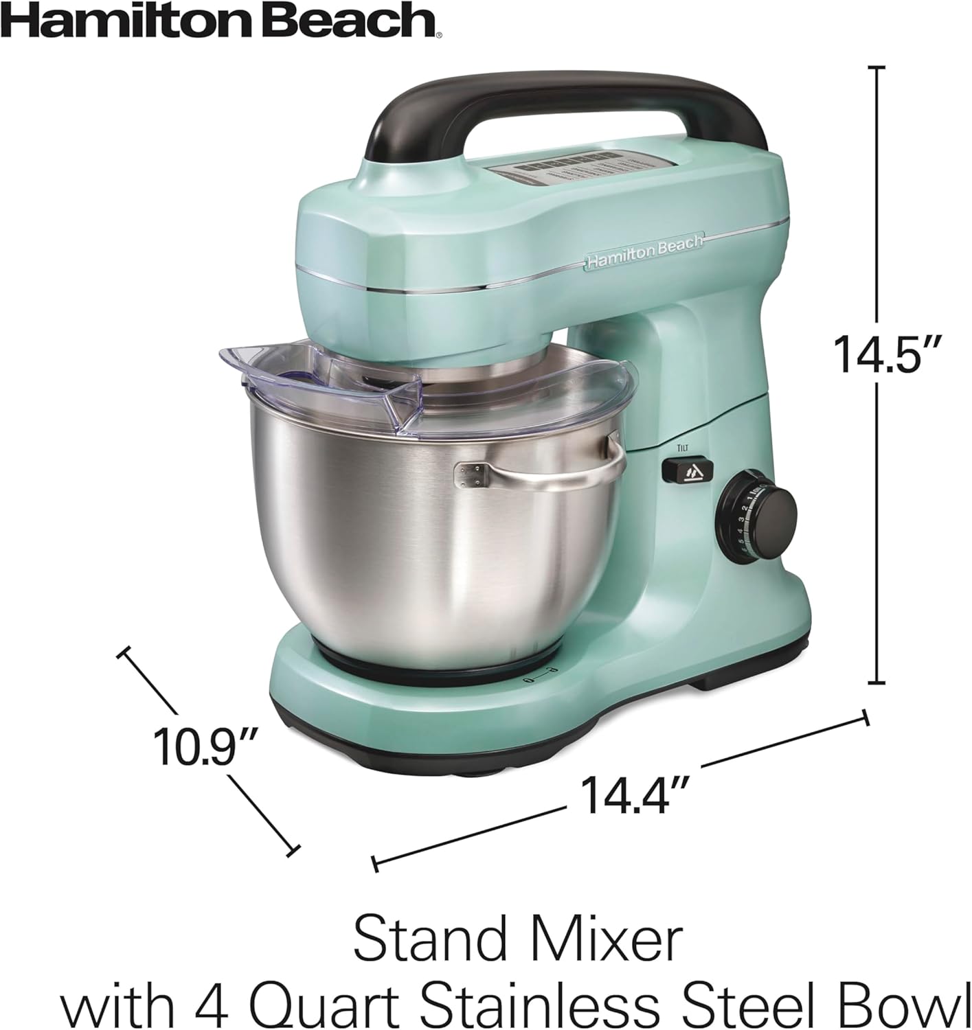 Thumbnail 6 de Hamilton Beach Electric Stand Mixer, 4 Quarts (Aqua) with 7 Speeds