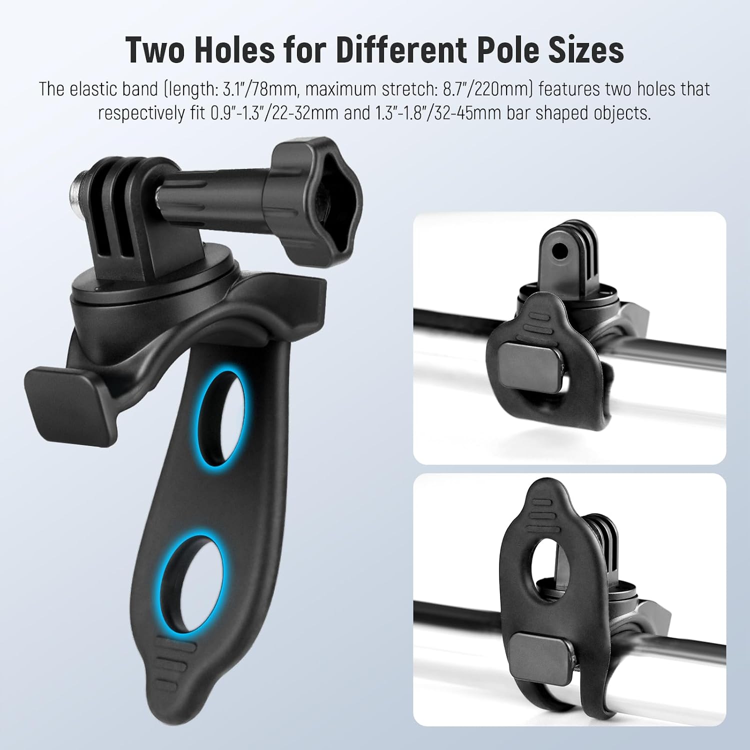 Detalle 2 de NEEWER Flexible Mount Wrap Band GP-77 (Black) for GoPro, DJI Osmo Action & Insta360 action cameras