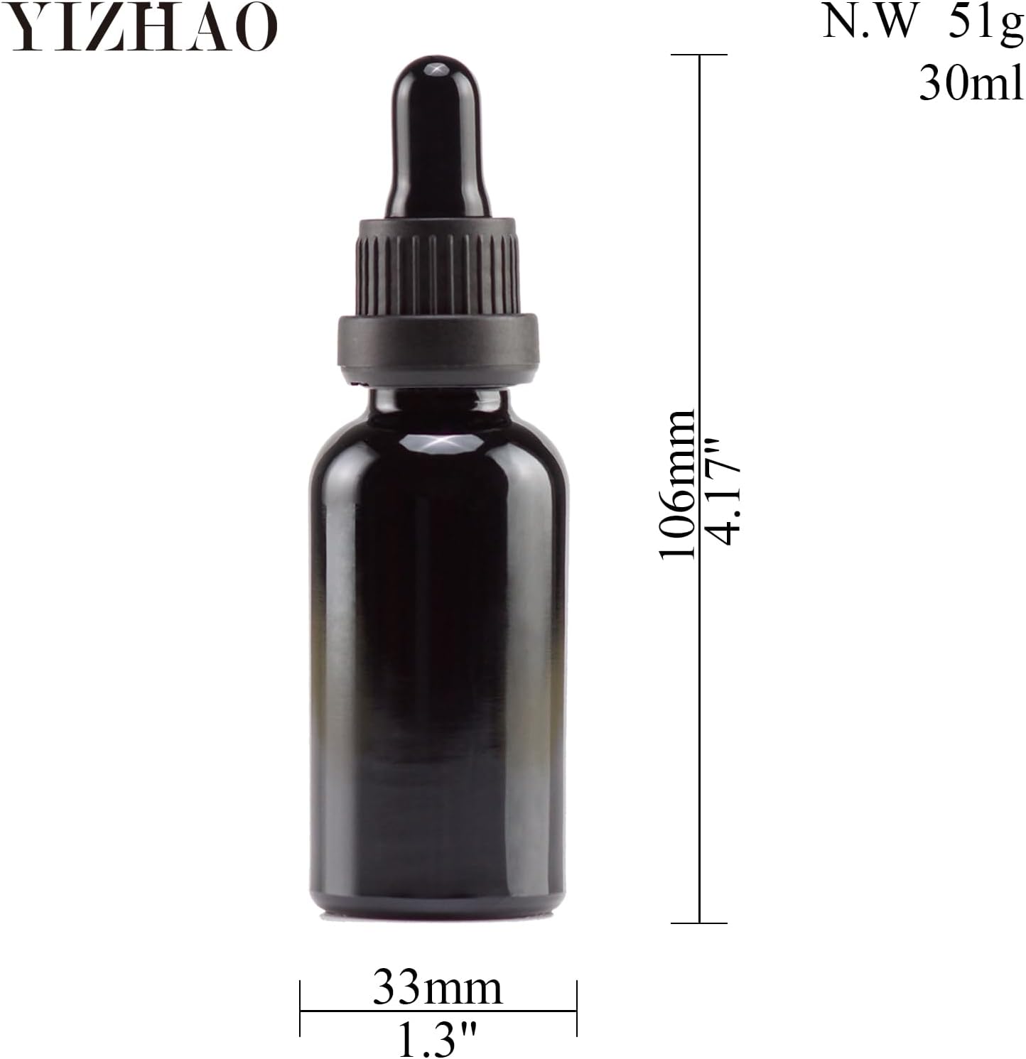 Thumbnail 1 de YIZHAO Nero Bottiglie Contagocce Vetro 30ml 12 pezzi