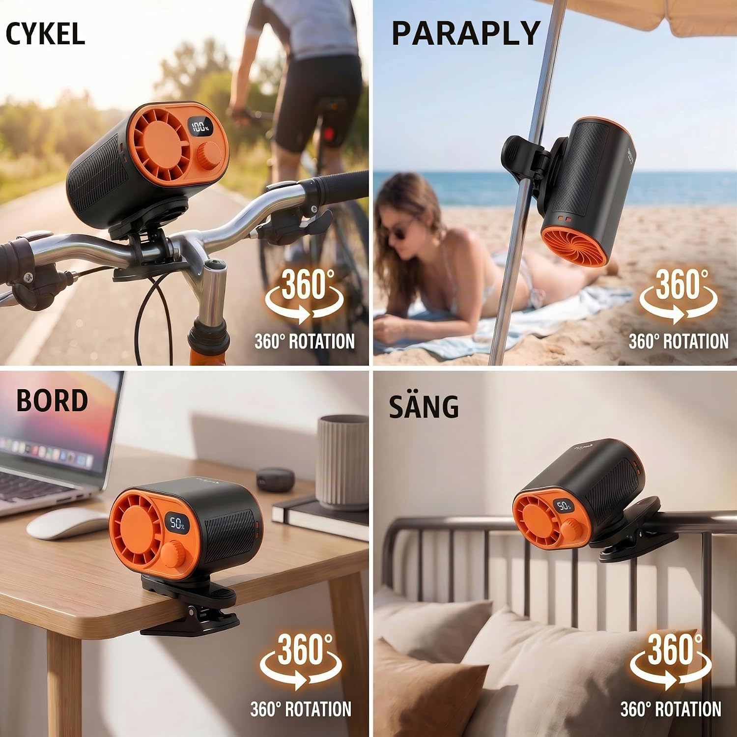 Thumbnail 5 de WHATOOK W3 bältesfläkt med 100 steglösa lägen och digital display