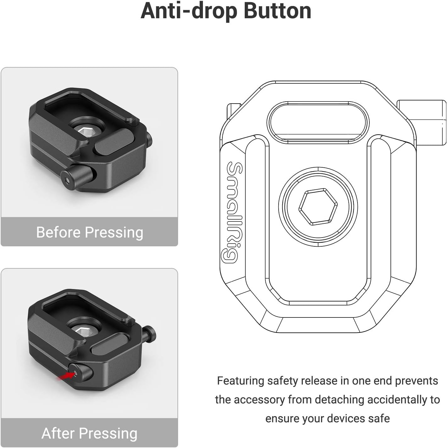 Thumbnail 4 de SMALLRIG Adaptateur de chaussure froide avec filetage 1/4'' (2797) pour cages, rotules et bras magiques