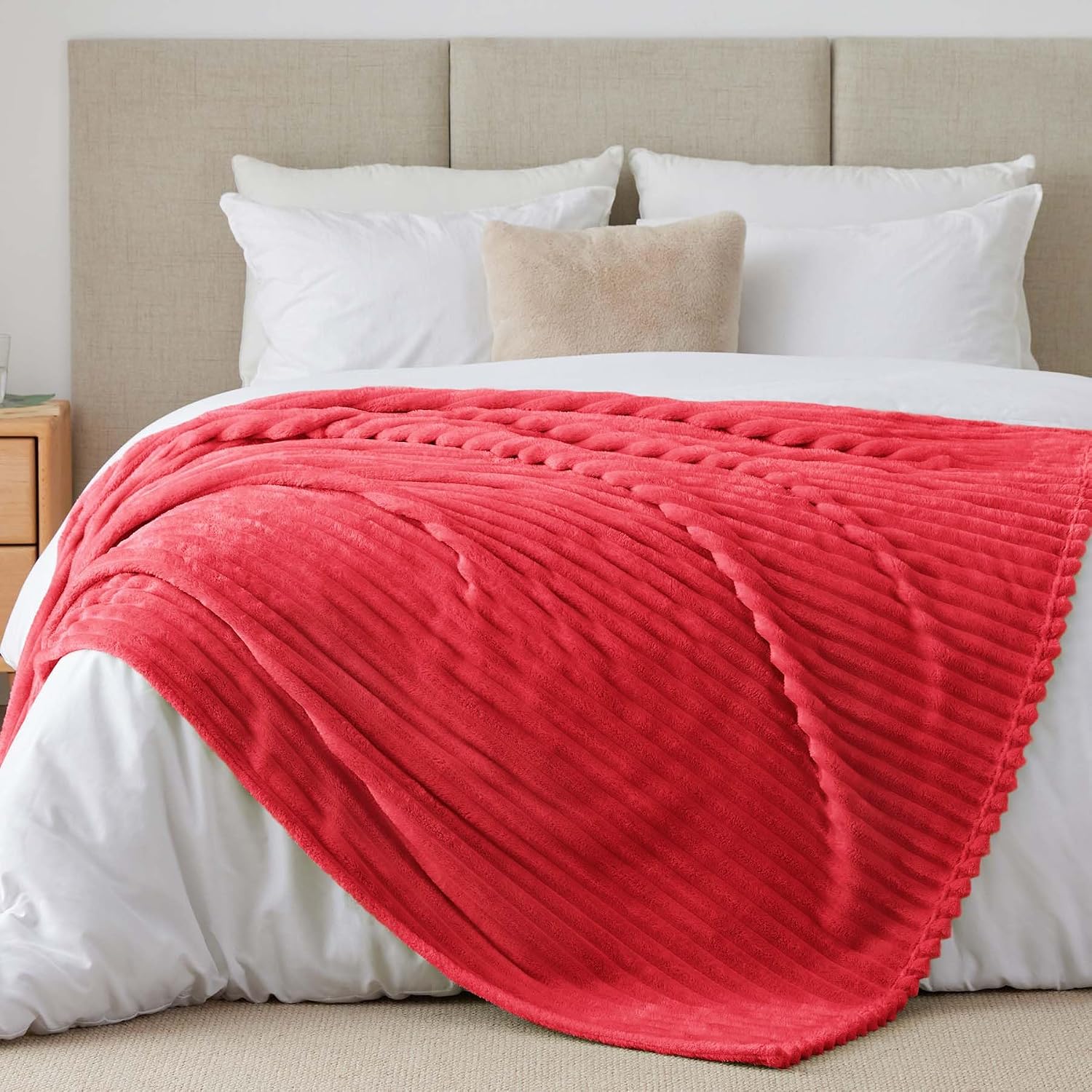 Detalle de BEDELITE Kuscheldecke 220x240 Rot