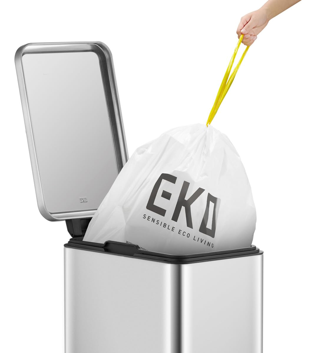 Detalle 2 de EKO Poubelle de Cuisine Stella Slim 30L avec Pédale – Acier Inoxydable Anti-Traces, Design Compact et Fermeture Silencieuse