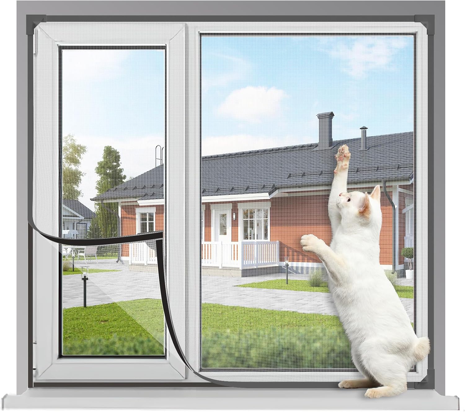 Thumbnail 6 de Magnetic Window Screen with Fibreglass Mesh (White frame, white net) – Uta uHom fly screen kit, up to 120 x 130cm