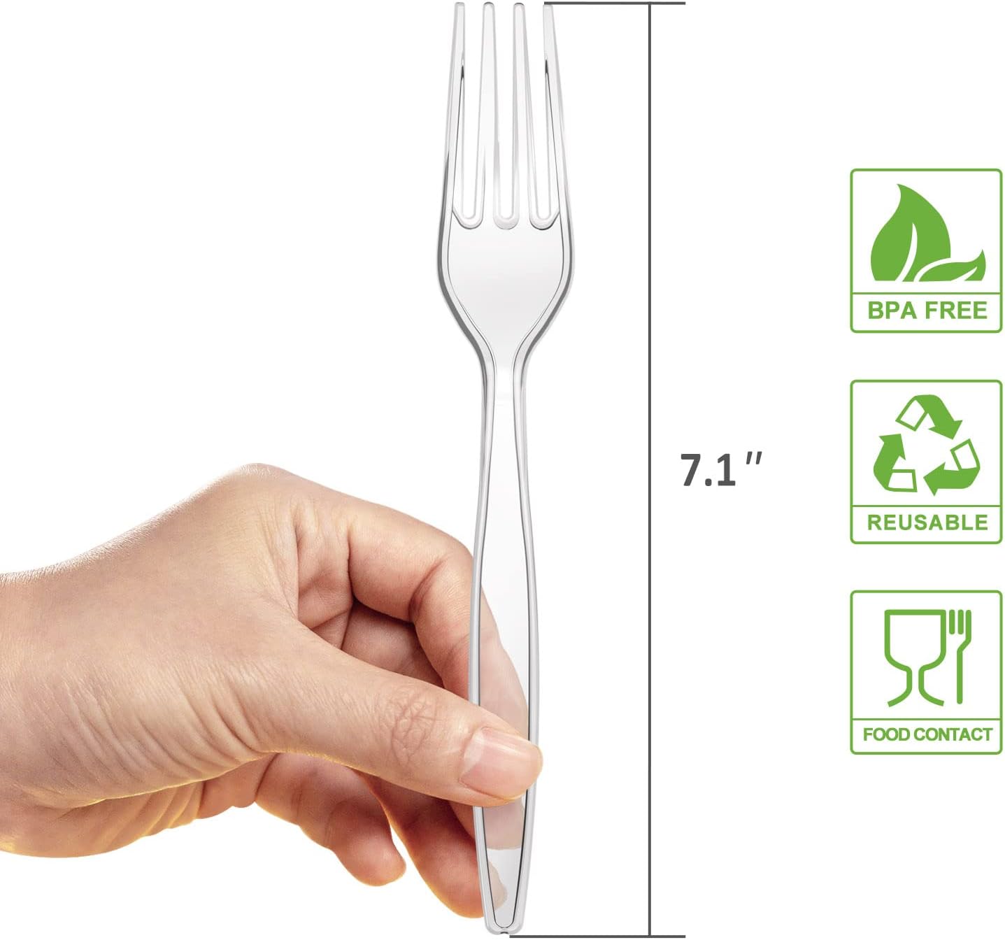Thumbnail 1 de POSATE Heavy Weight Plastic Forks (Clear Disposable), 100 Count