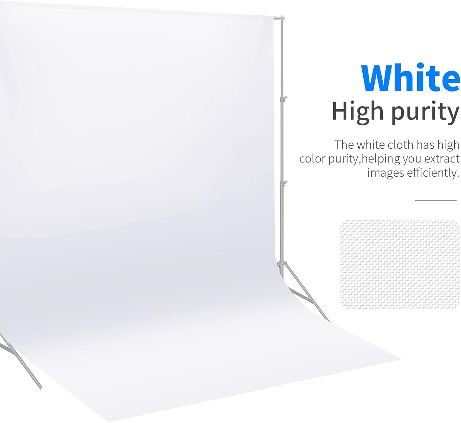 Thumbnail 6 de Neewer 6 x 9FT / 1.8 x 2.8M PRO muslin collapsible backdrop (white) — background only