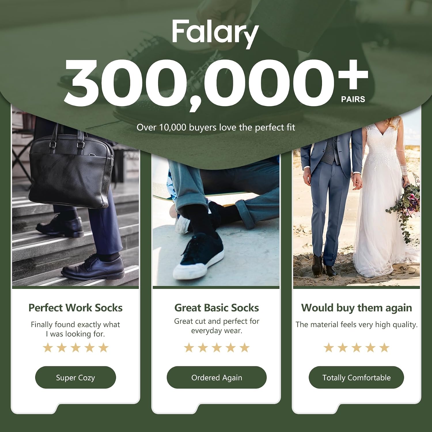 Thumbnail 6 de FALARY Bamboo Socks for Men and Women — 6/12 Pairs, Seamless Business Casual, Super Soft & Anti-Odour