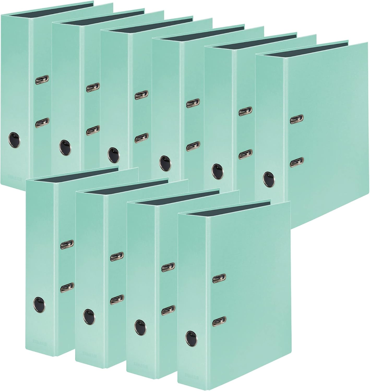 Detalle de Falken Confezione da 10 raccoglitori originali a colori pastello verde menta, DIN A4, FSC, Made in Germany