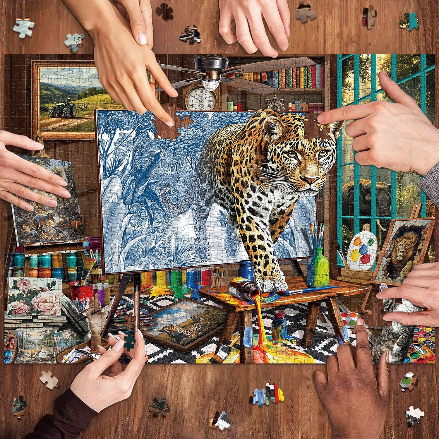 Thumbnail 4 de Puzzle mit 1000 Teilen „Mighty Leopard“ (Studio-Szene) – Erwachsene & Familien