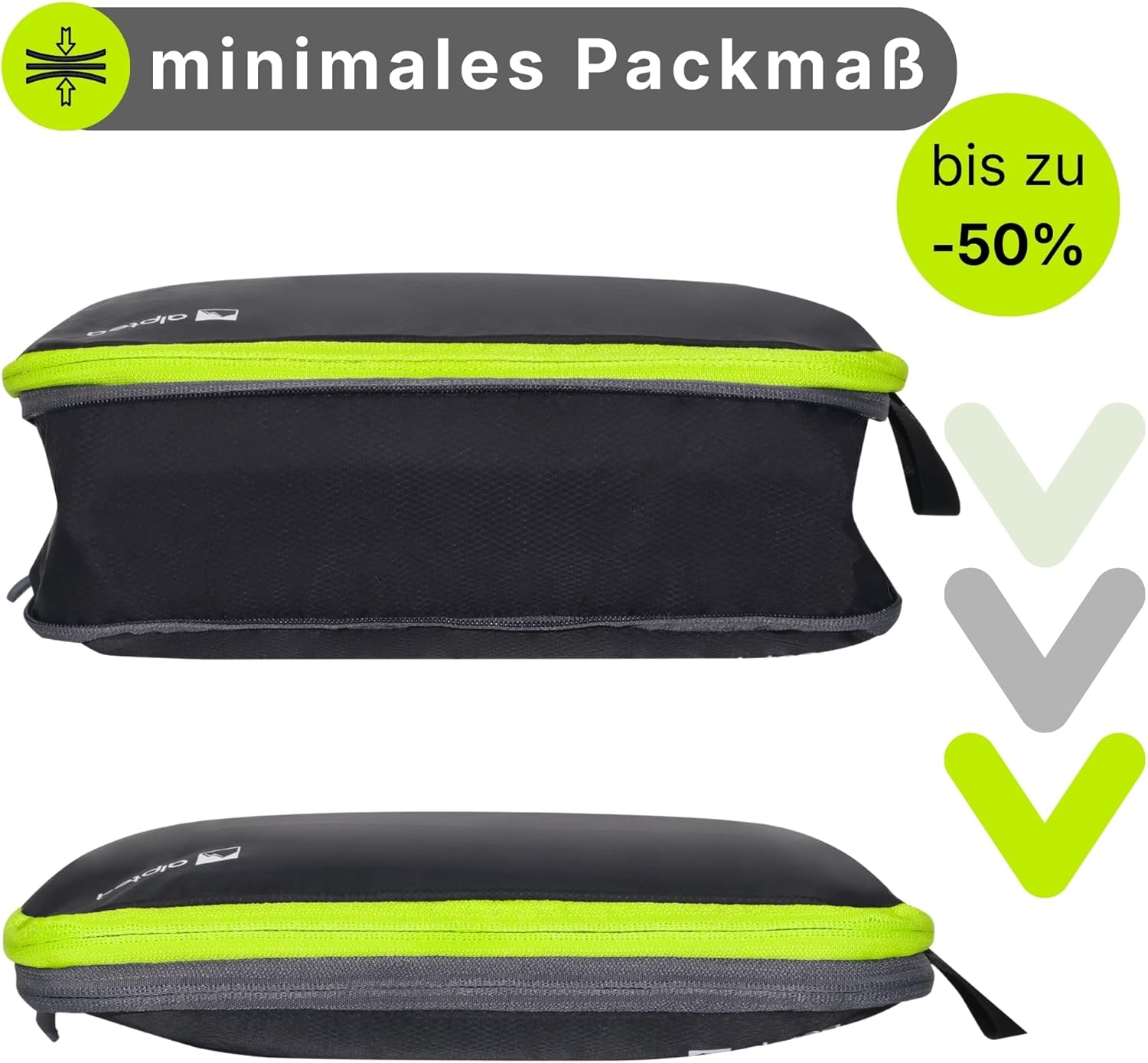 Detalle de Alpteq Profi-Packtaschen mit Kompression – 5-teiliges ultraleichtes Koffer-Organizer-Set