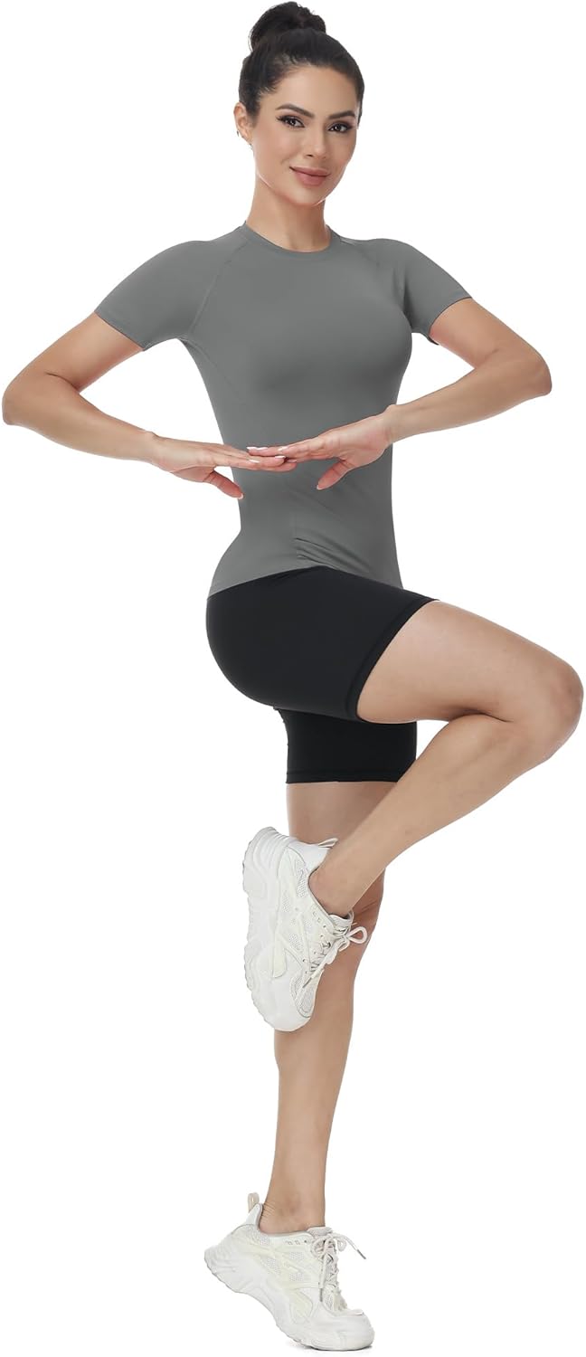 Thumbnail 6 de ELIRAVO Damen Kompressionsshirt Kurzarm mit Raglanärmeln – atmungsaktives, schnell trocknendes Sportshirt