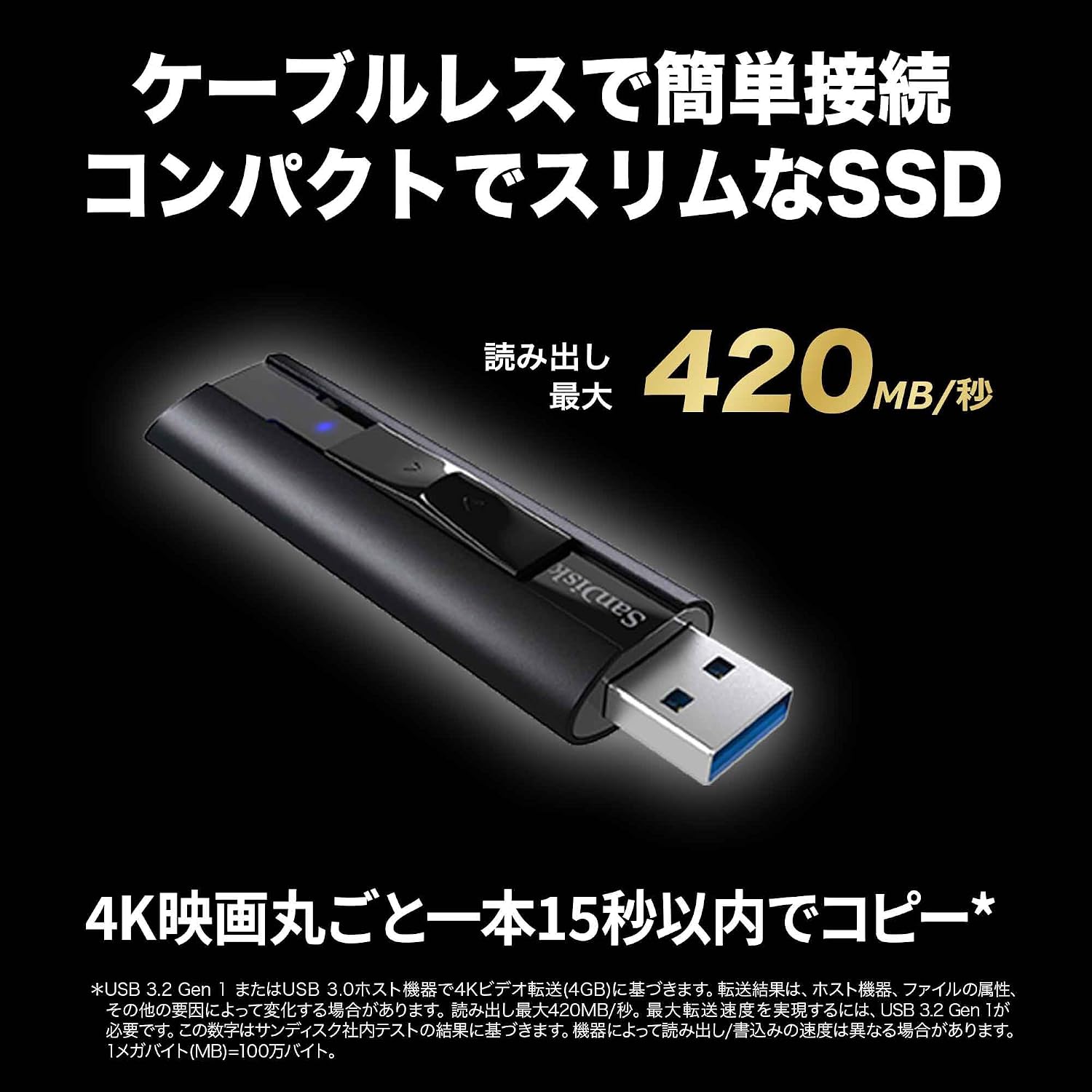 Detalle 2 de SanDisk SDSSDE20-1T00-GH25 外付けSSD 1TB スライド式・USB 3.2 Gen 1・アルミ筐体