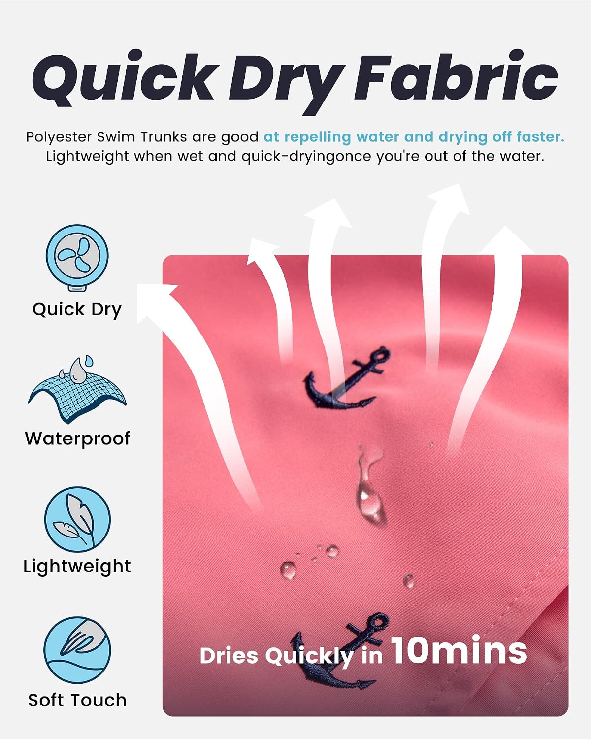 Thumbnail 4 de maamgic Men's Swim Trunks: Quick-Dry 7-Inch Board Shorts with Mesh Lining