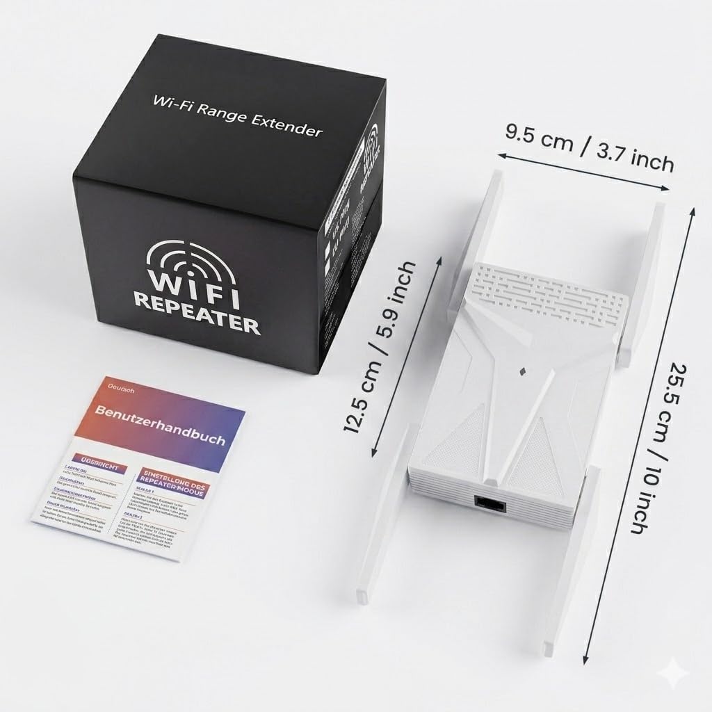 Thumbnail 5 de 2100M WLAN Repeater – Dualband-Verstärker mit Gigabit-LAN, 4 Antennen, WPA2/WPA3, weiß