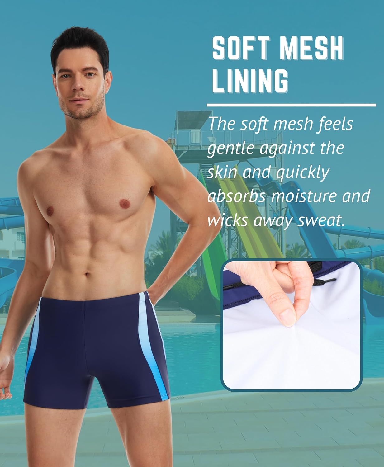 Thumbnail 3 de WHCREAT Mens Swimming Trunks – Quick-Dry, Chlorine-Resistant Boardshorts
