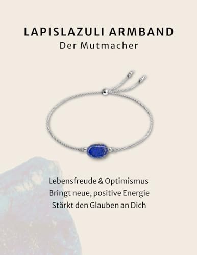 Detalle 2 de happymaker Mutmacher Geschenk: Heilstein-Armband mit echtem Lapislazuli