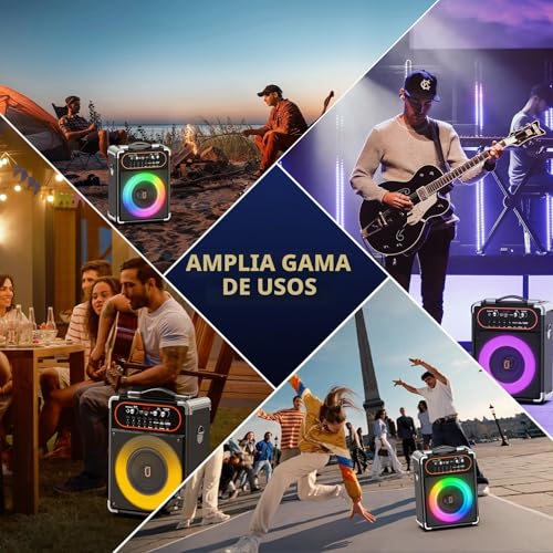 Thumbnail 7 de HWWR: Máquina de Karaoke con 2 micrófonos y iluminación LED – sistema PA portátil