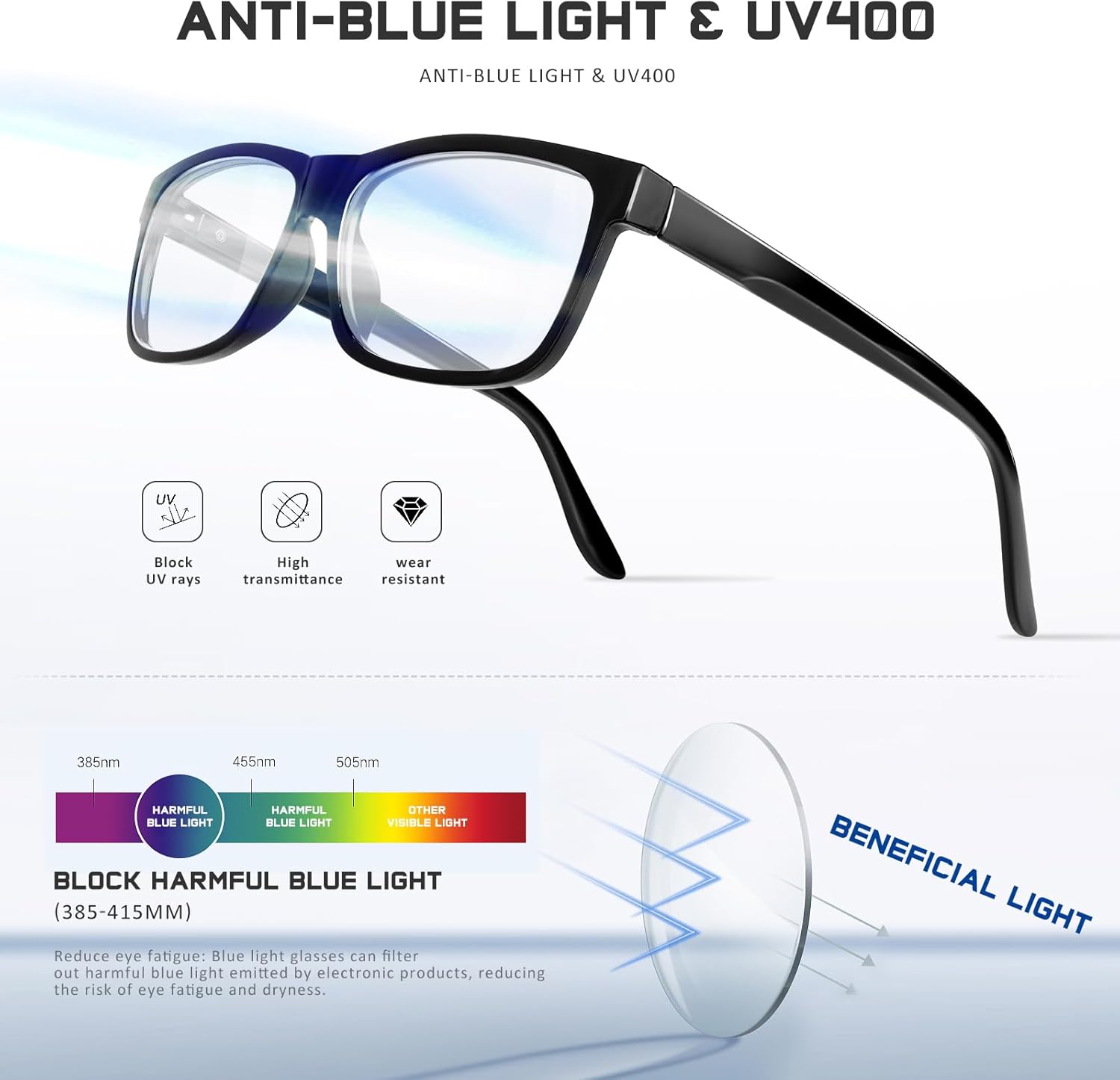 Detalle 2 de AIMISUV 5 Pack Reading Glasses for Women and Men – Blue Light Blocking Computer Readers with UV Glare Reduction