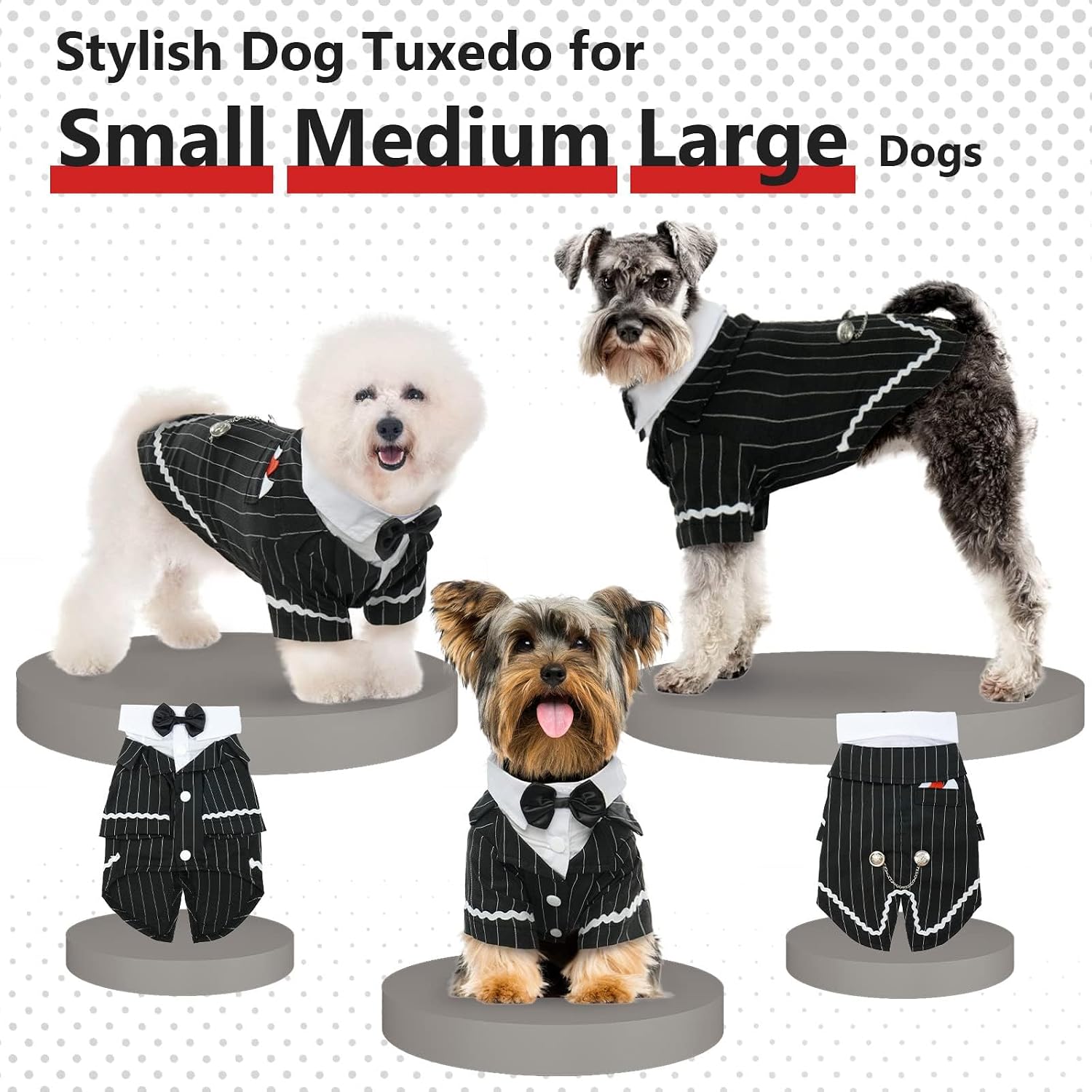 Thumbnail 6 de QBLEEV Dog Tuxedo Costume, polyester and cotton