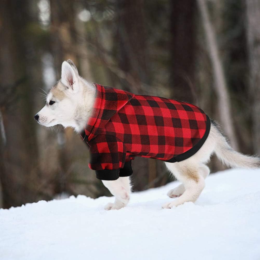 Detalle 2 de Blaoicni NN12091456 XXL Plaid Dog Hoodie with Fleece Fabric and Leash Opening