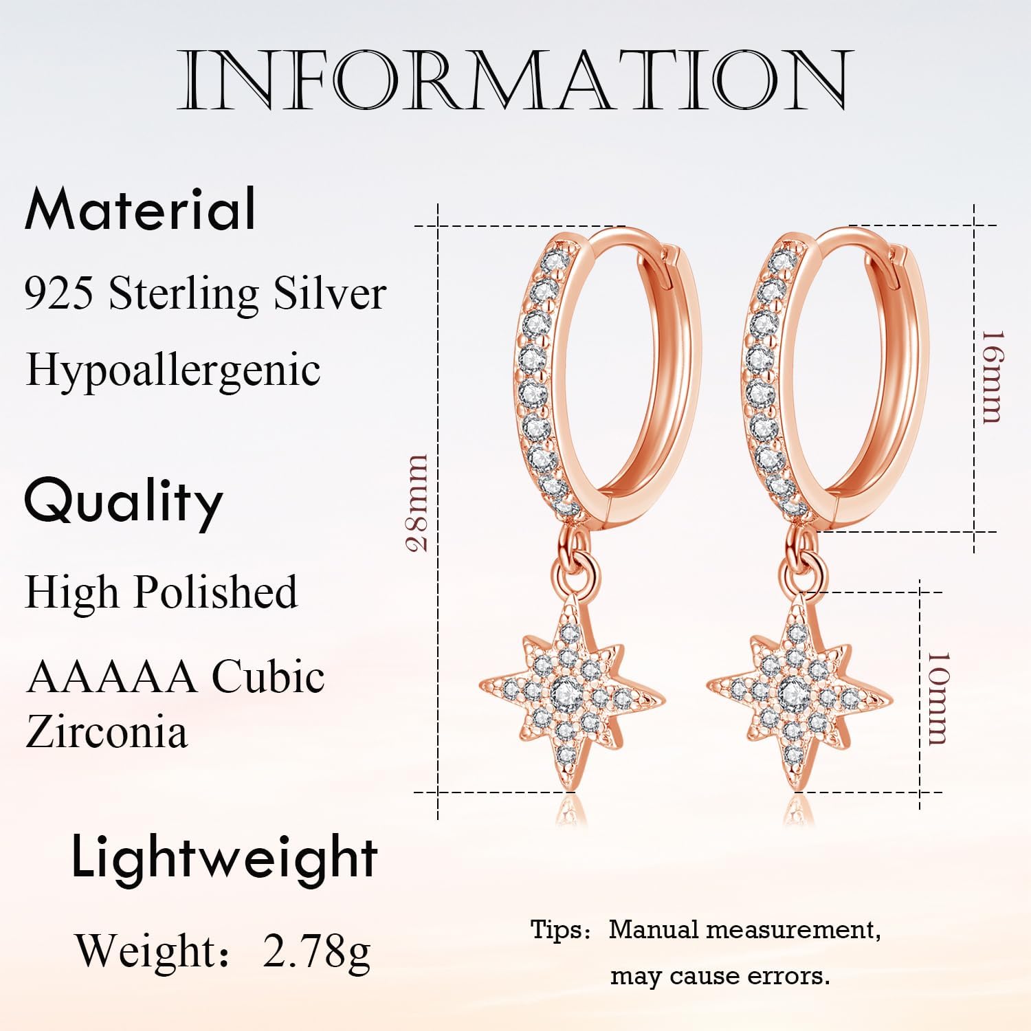 Thumbnail 1 de Hasnsofie Creolen mit Anhänger aus 925 Sterling Silber – hypoallergene Ohrringe mit Cubic Zirkonia
