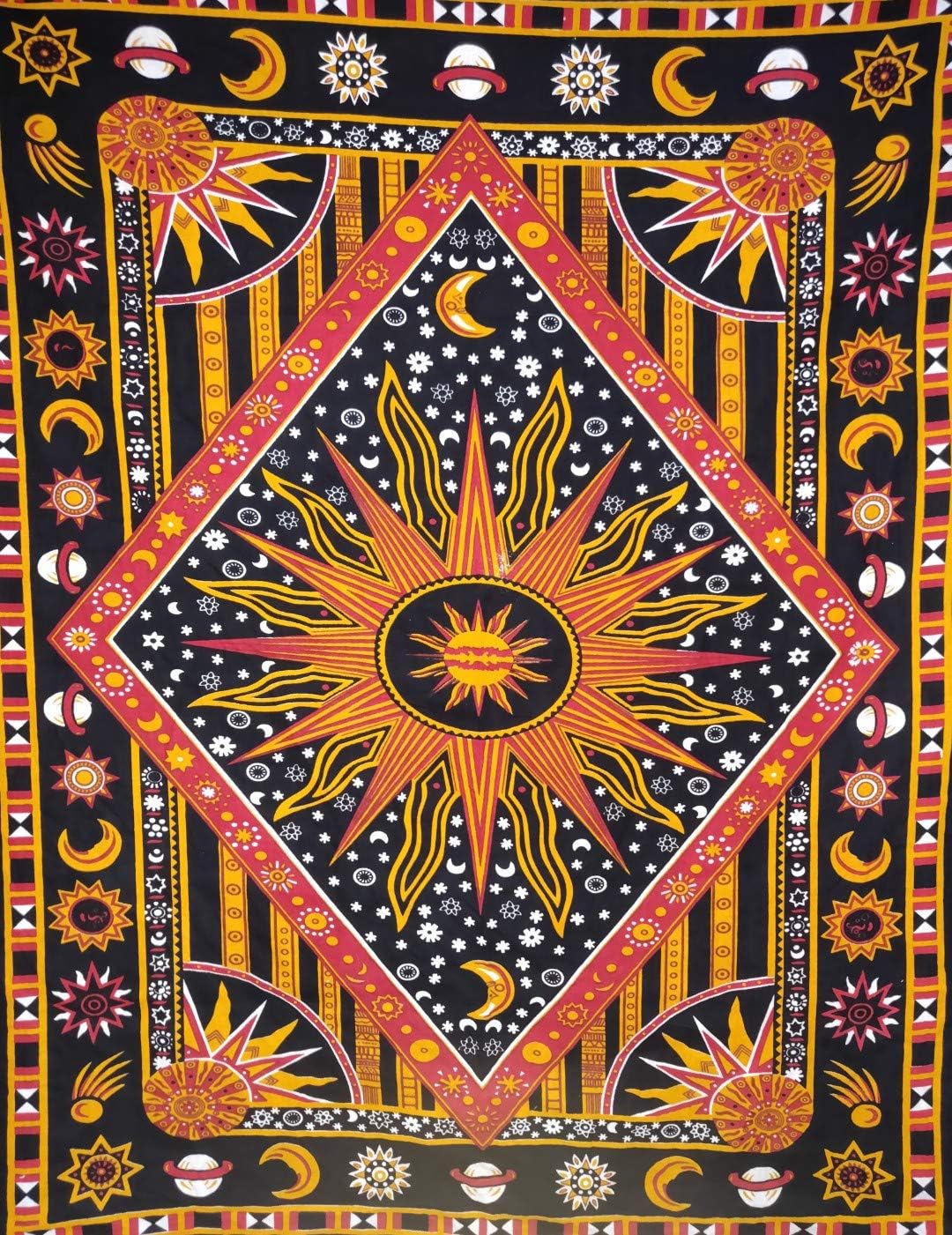 Detalle de ICC Poster Wall Hanging Tapestries – Bohemian 70 x 100 cm (Orange)