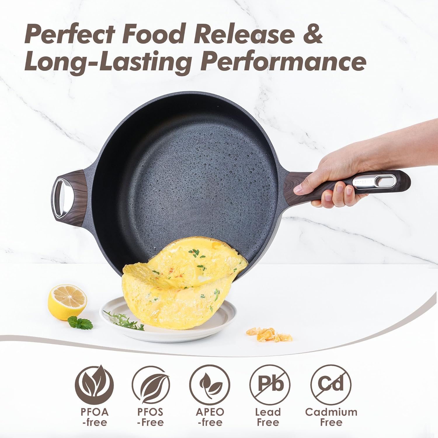 Thumbnail 1 de SENSARTE 12-inch Deep Nonstick Frypan, 5-Quart with Lid