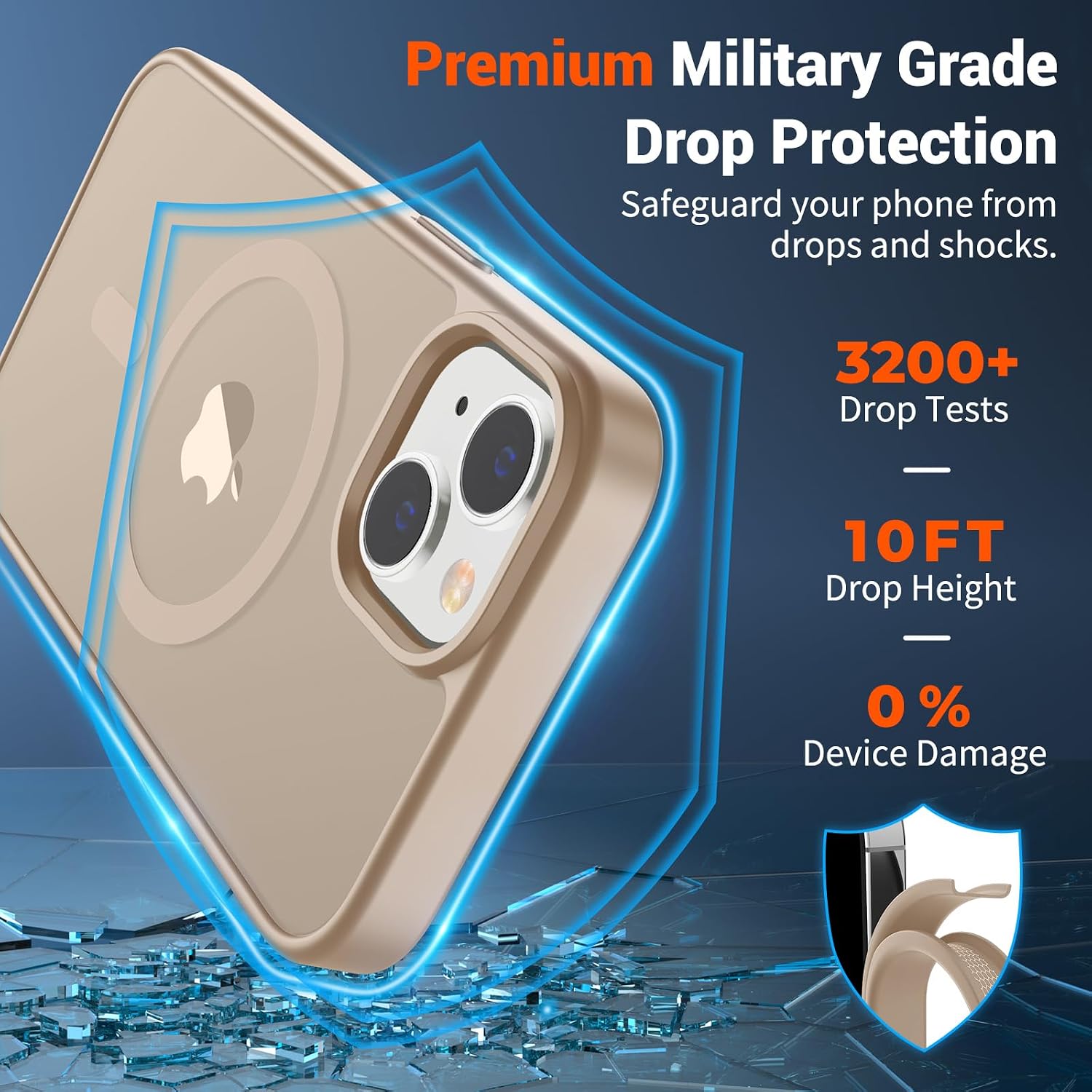 Thumbnail 2 de SUPFINE MagSafe Case for iPhone 14 Plus/15 Plus Desert Gold