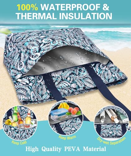 Detalle de ENONEO Bolsa Playa Mujer Grande XXL: versátil, impermeable y plegable para familias