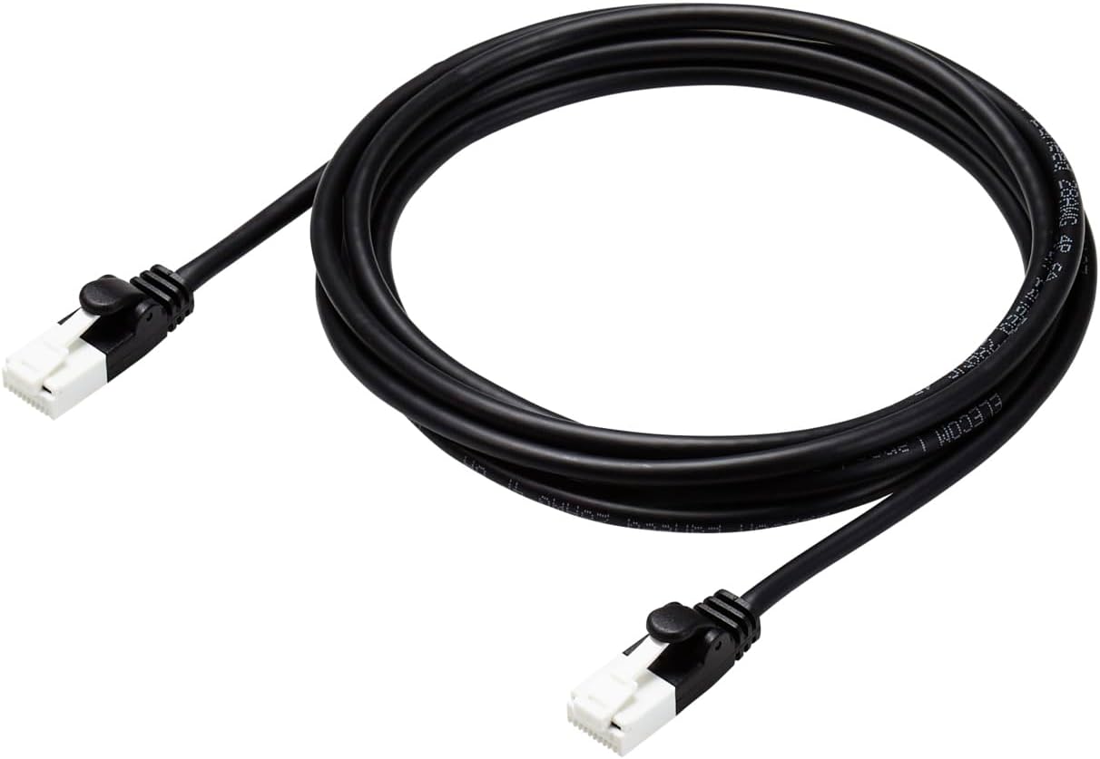 Detalle de エレコム ECLD-GPAYTBK20 Cat6A LANケーブル 2m 10Gbps対応・やわらか・爪折れ防止