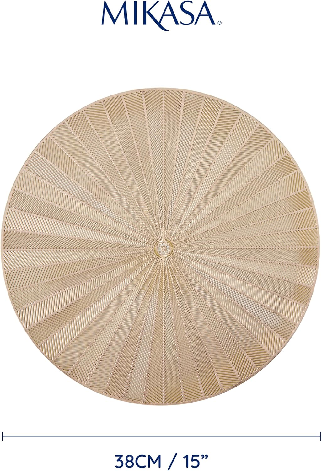 Thumbnail 1 de Mikasa Round Gold PU Placemats, Set of 4, 38cm