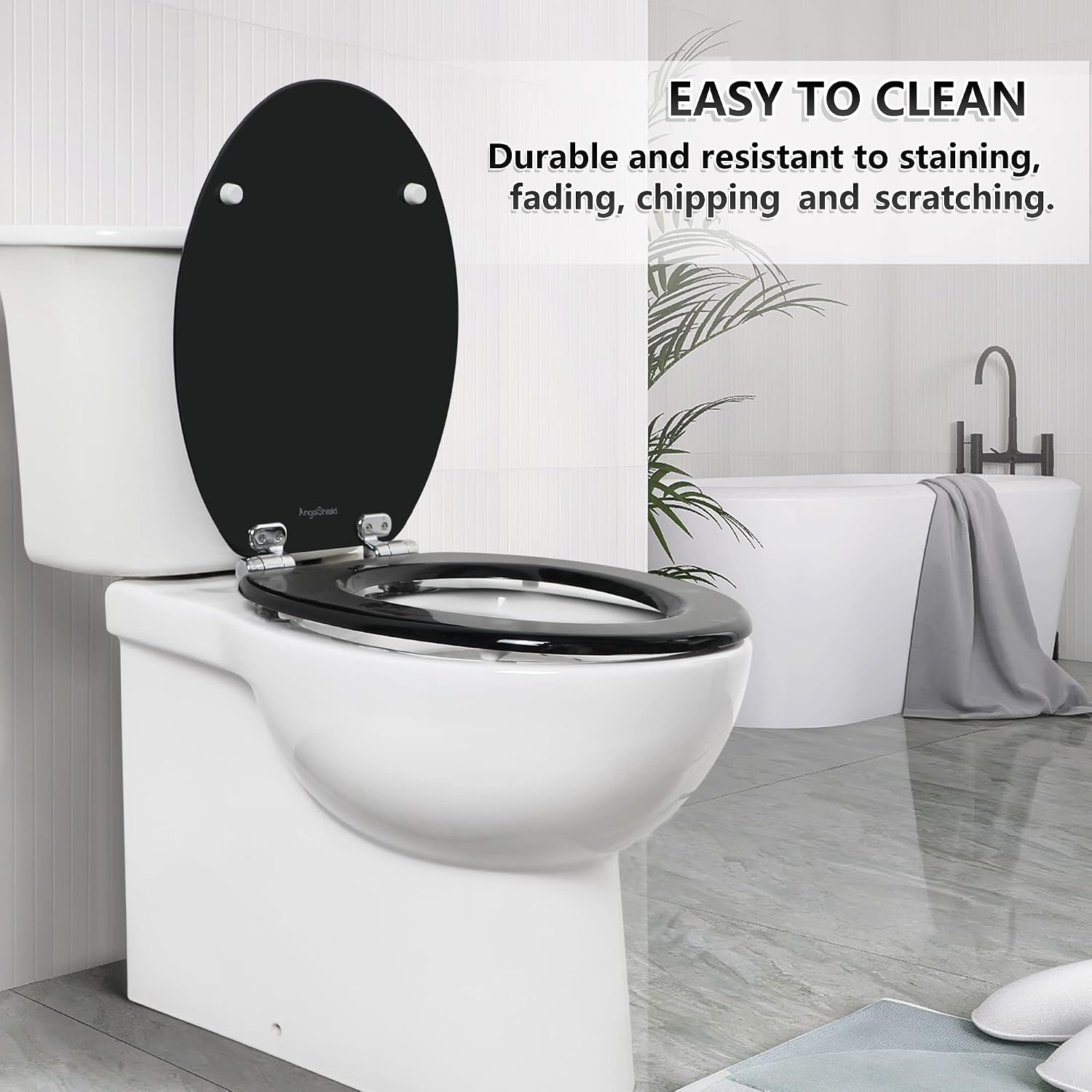 Thumbnail 5 de Angel Shield Wooden Toilet Seat with Adjustable Soft Close Hinges