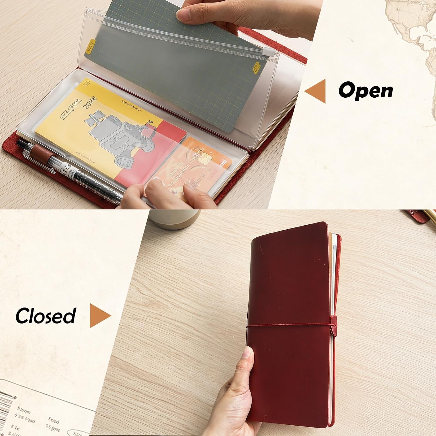 Detalle 2 de DILVREWA Standard Traveler’s Journal Accessory Kit, Kraft and PVC Inserts