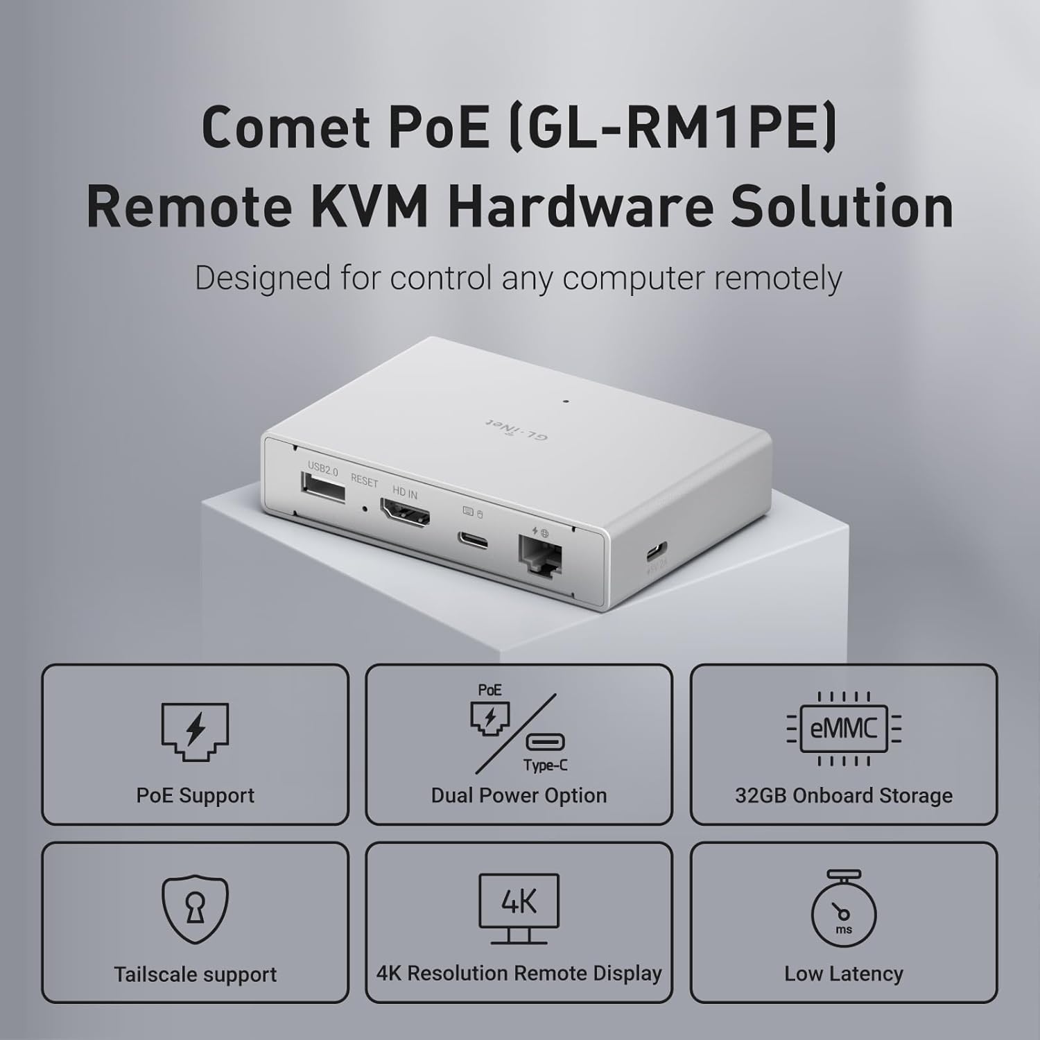 Detalle 2 de GL.iNet Comet PoE 32GB Remote KVM