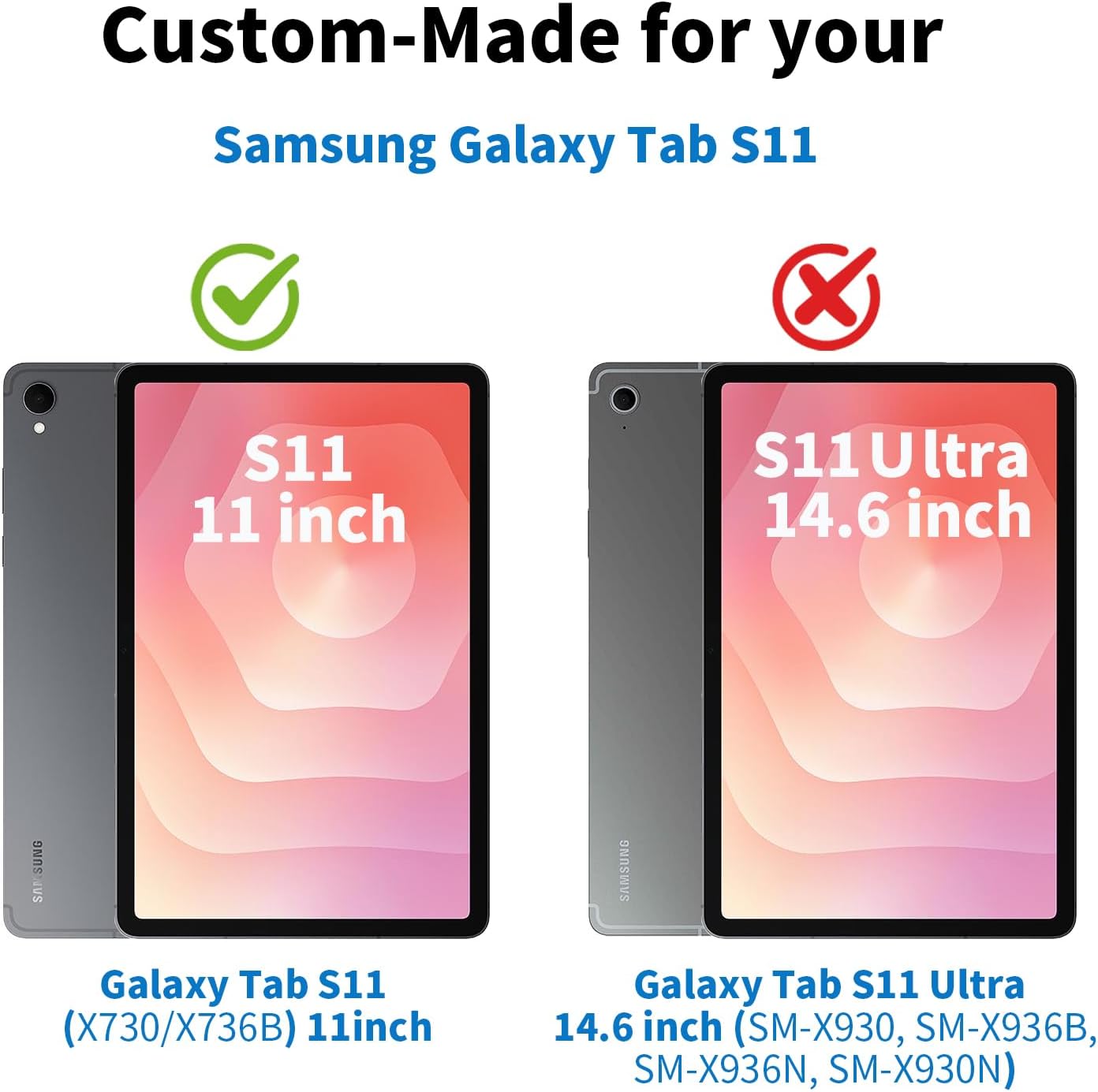 Detalle de Hülle für Samsung Galaxy Tab S11 11 Zoll SM-X736B – PU Leder Schutzhülle mit Tasche, Stifthalter und Standfunktion (Blau)