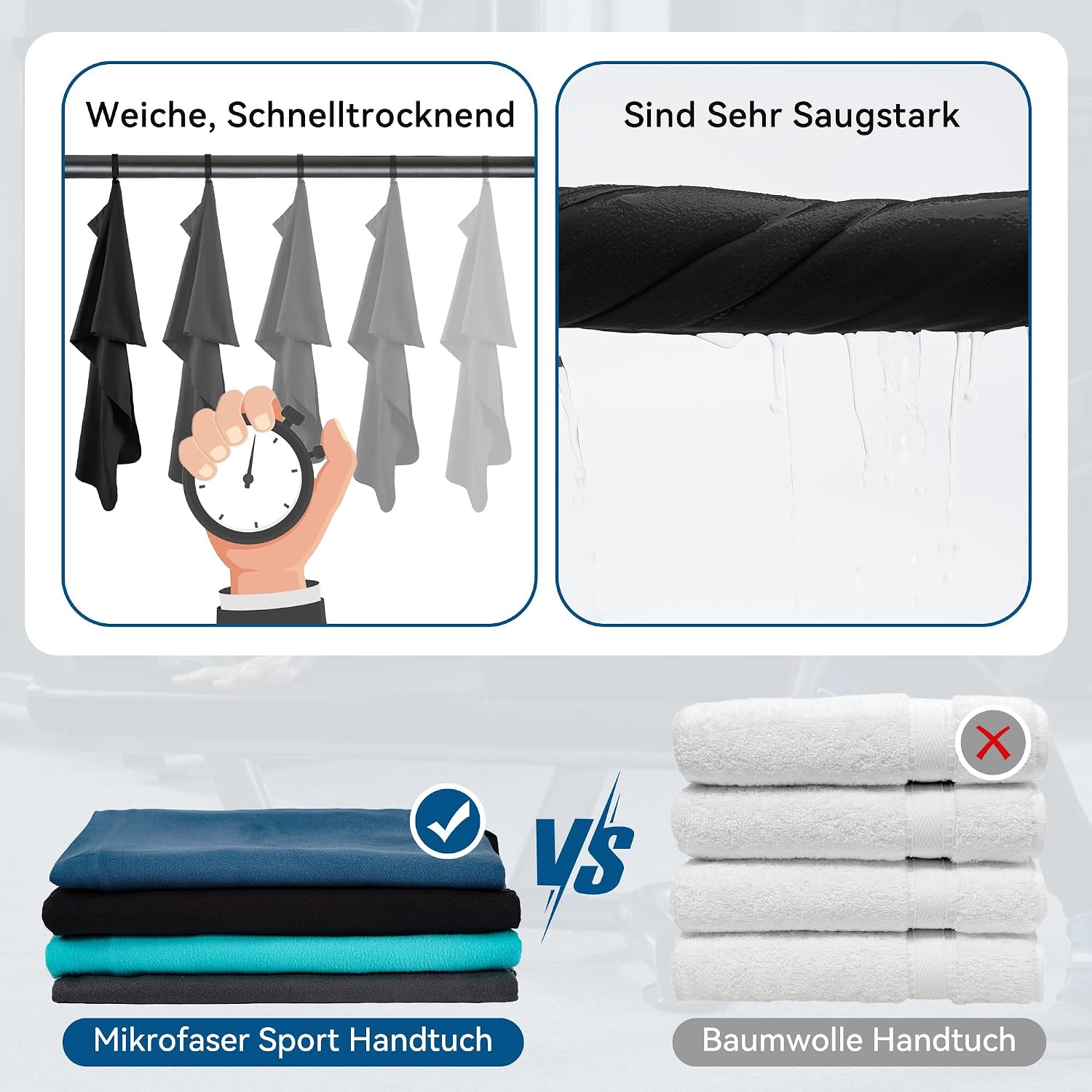 Thumbnail 4 de Novent Handtuch 120x50 cm Set für Gym